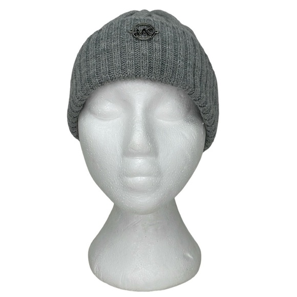 Michael Michael Kors Beanie NWT Grey Knit Hat with Pompom Winter Snow - Picture 3 of 10
